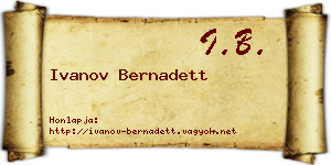 Ivanov Bernadett névjegykártya